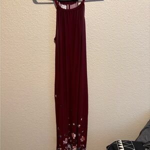 Maurices Burgundy Floral Maxi Dress